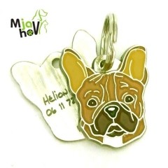 Hundemarke mit gravur - Französische bulldogge - braun